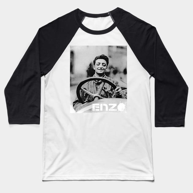 Enzo Ferrari Baseball T-Shirt by 3ric-